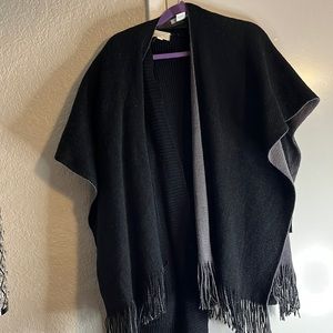 Size large black and grey pancho sweater.